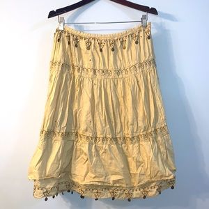 To the max midi ruffled embroidered skirt